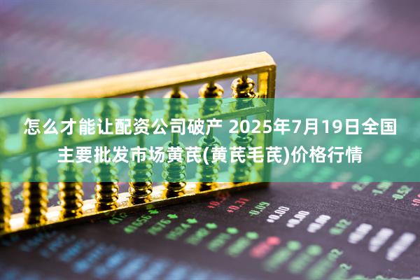 怎么才能让配资公司破产 2025年7月19日全国主要批发市场黄芪(黄芪毛芪)价格行情